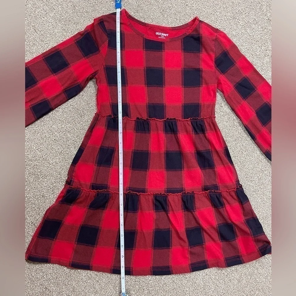Old Navy: Girls Red & Black Plaid Dress, Size (M / 8)